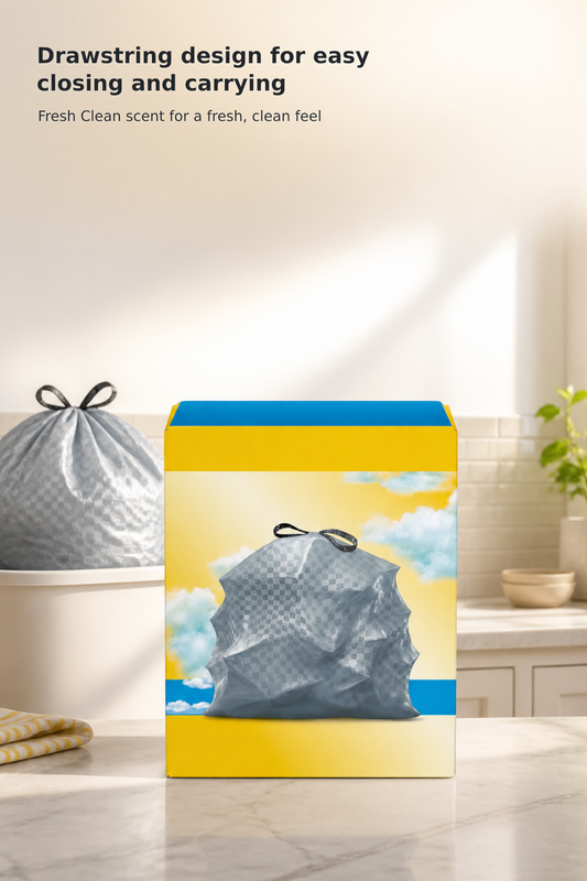 OdorShield 13-Gallon Kitchen Drawstring Trash Bags – 110 Count